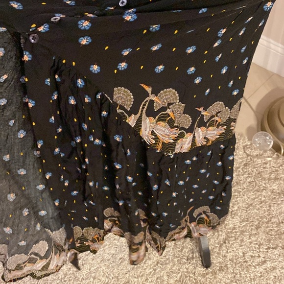 Farm Rio Elegant Black Patterned Maxi Skirt size XS - Picture 4 of 9